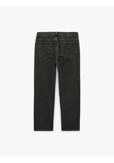 Koton Pamuklu Cepli Vintage Straight Fit Jean Pantolon Siyah 7wam40320nd