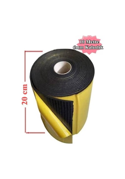 Araç Oto Ses Isı Yalıtım 20cmx10metre 6mm Yapışkanlı Kauçuk Izolasyon Malzemesi Bant Marketim