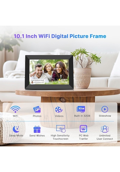 Uhale 32 Gb Depolama 10.1 İnç Dijital Fotoğraf Çerçevesi, Elektronik Wifi, Sd Kart Yuvası, Bilgisayar Ips Dokunmati Diğer