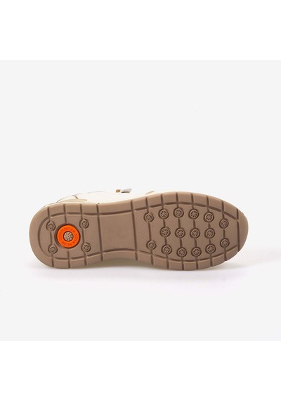 Kemal Tanca Kadın Eva Taban Kapitone Dikiş Bağcıklı Spor & Sneaker Ayakkabı 7100 Krem