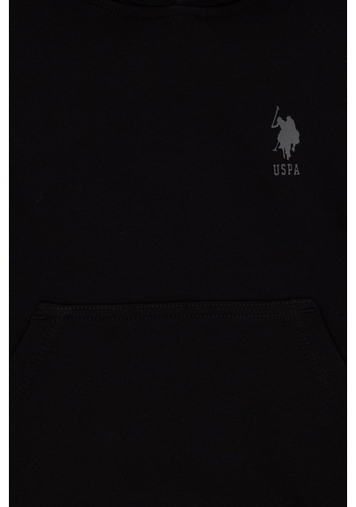 U.S. Polo Assn. Erkek Çocuk Siyah Basic Kapüşonlu Sweatshirt 50298269-VR046