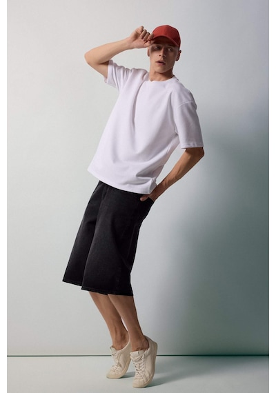 Defacto Super Baggy Fıt Siyah Bermuda Şort I3977ax26hsnm40 Siyah-nm40