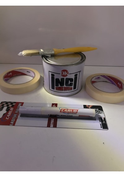 Ahmet Otomotiv Inci Yanak Boyası Takımı Ve Carub Lastik Yazı Kalemi
