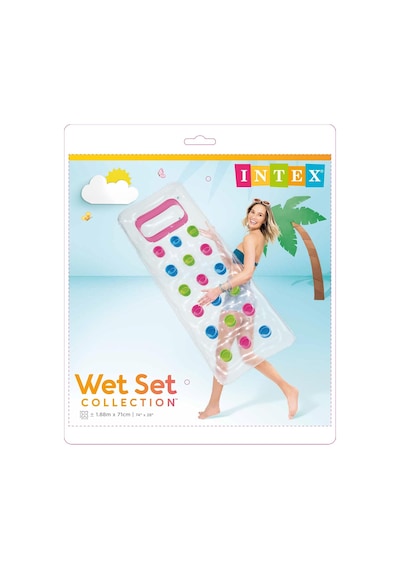 Intex 59894 Şeffaf Pencereli Bardaklı Yatak 188 Cm, Su Sporları, Çok Renkli