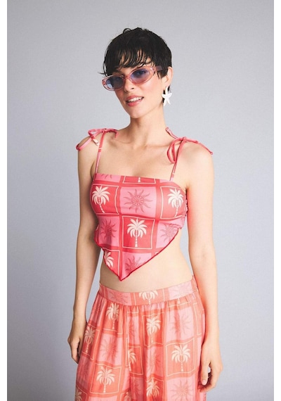 Defacto Regular Fıt Dijital Baskılı Mercan Bikini Üstü I2150ax26hsrd116 Kırmızı-rd116