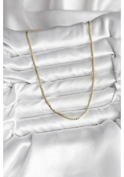 14k Gold Renk Kaplama Ezme Zincir Model Cm Kadın Kolye - Çok Renkli