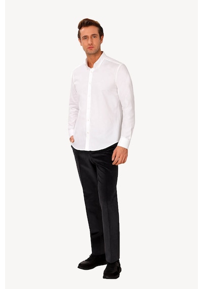 Erkek Beyaz Uzun Kol Slim Fit Gömlek