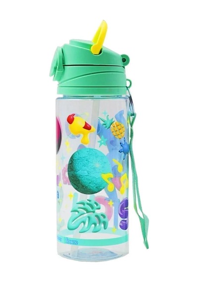 Stitch Matara 500 Ml - Çocuk Suluk, Matara, Pipetli Suluk, Askılı Suluk Stitch Matara