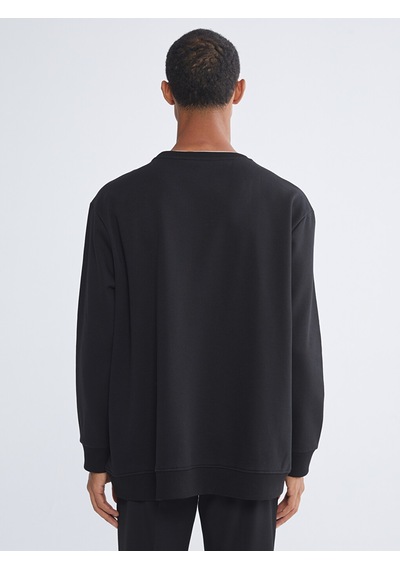 Lcw Vision Siyah Bisiklet Yaka Erkek Kalın Sweatshirt