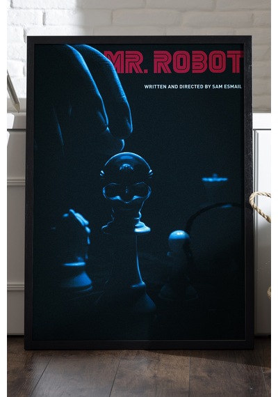 Mr. Robot Siyah Ahşap Çerçeveli Poster, Film Duvar Tablosu