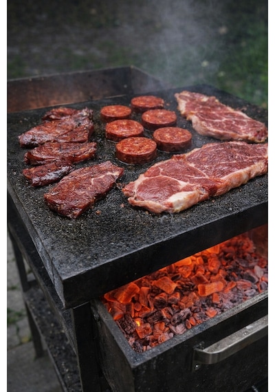 %100 Doğal Bazalt Steak Pişirme Taşı Mangal Taşı Fırın Taşı 30x40x2 Cm