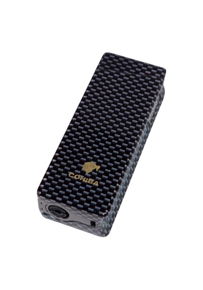 Cohiba Tek Torch Pürmüz Siyah Karbon Desenli Puro Çakmağı - Tr9032