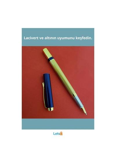 Şık Lacivert Gold Tasarım Roller Kalem 13.5 Cm Çok Renkli