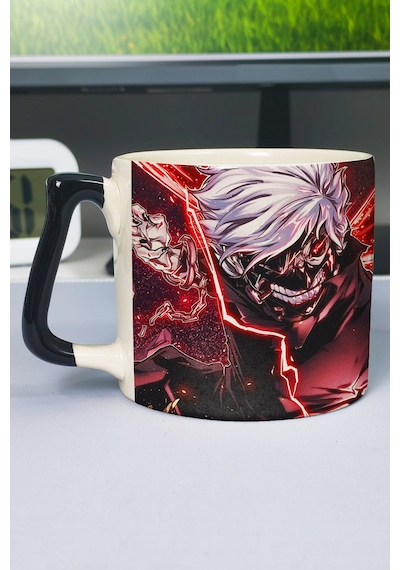 Tokyo Ghoul Anime Baskılı Seramik Lüks Kupa 1 Adet Özel Siyah Kulp Dalga Kulp V5d Çok Renkli