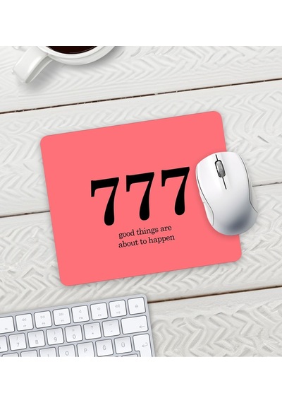 777 Olumlama Baskılı Mouse Pad 23x19cm Fare Altlığı Kaydırmaz Taban Mousepad