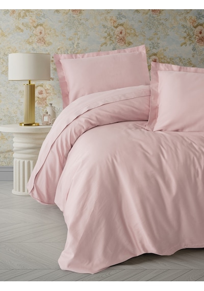 Cotton Box Elegant Saten Çift Kişilik Nevresim Takımı Pudra Pudra