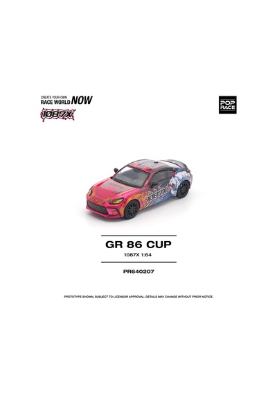 Pop Race Toyota Gr86 Cup 1087x Livery 1:64 Diecast Model Araba Kırmızı