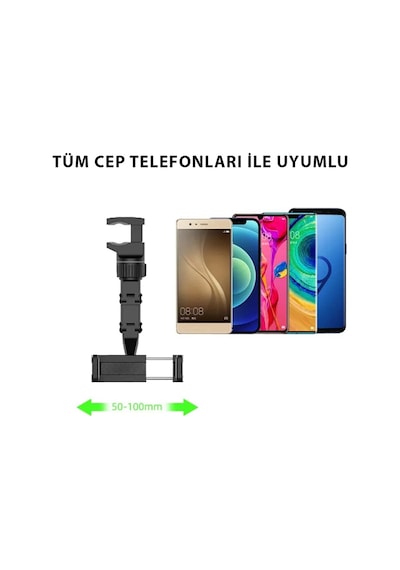 Araç Oto Dikiz Aynası Çok Amaçlı Telefon Tutucu 360 Derece Dönebilir 1-black