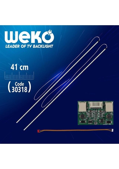 19'' Universal Monitör E-led 60 Ledli Wide 2835 410mm 12v Çift Led+sürücü+kablo Takım Wk-0141