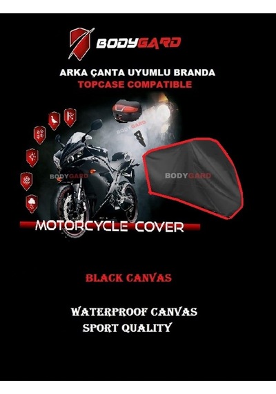Rks Freccia 150 Motosiklet Brandası Arka Çanta Uyumlu Branda,örtü-siyah
