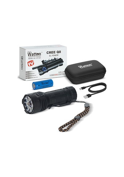 Cree Q8- Xqg 8+1 Led Şarjlı El Feneri Wt-623 kırmızı