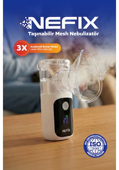 Çocuk Ve Yetişkinler İçin Taşınabilir Şarjlı Mesh Nebulizatör