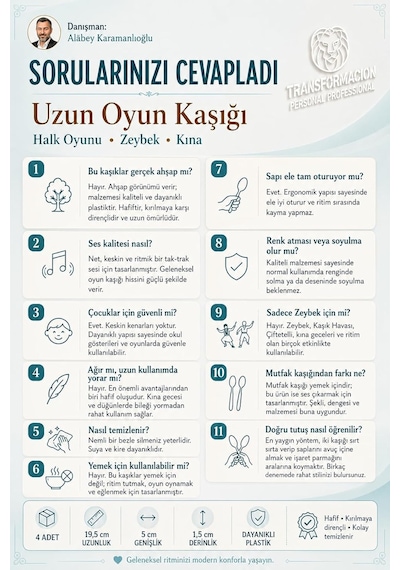 Uzun Halk Oyunu Kaşığı - Kına Zeybek 14 Adet 718722 Diğer