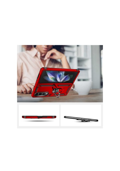 Galaxy Z Fold 4 Kilif Zore Vega Yüzüklü Standli Zirh Kilif 556700645