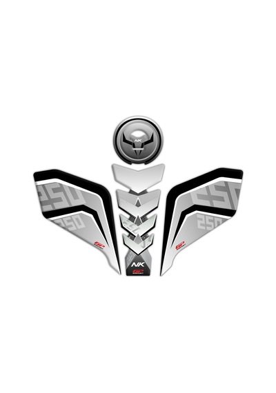 GP Kompozit CF Moto 250 NK 2018-2022 Uyumlu Tank Pad Seti Gri