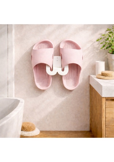 Terlik Askılığı Duvara Yapışan Banyo Terlik Tutucu Delmeden Montaj Çok Renkli Beyaz