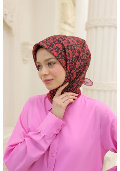 Silk Home Soft Eşarp 73077-27 Siyah, Pembe, Vizon, Mercan
