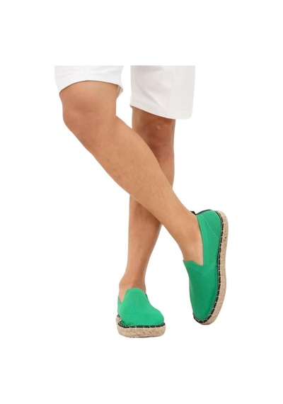 Unisex El Yapımı Triko Espadril Yeşil-yeşil Yeşil