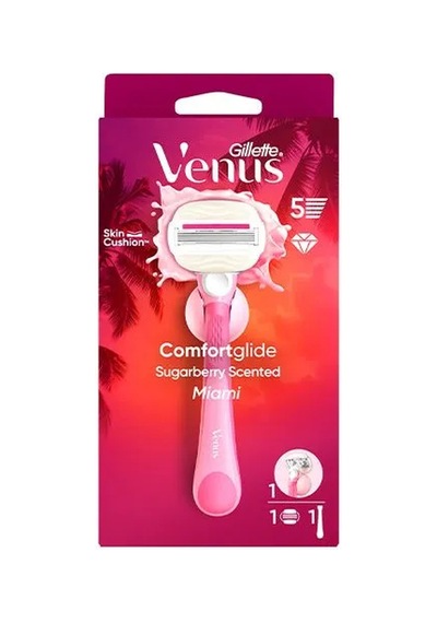 4 Adet Gillette Venus Comfort Glide Sugarberry Kokulu Miami Kadın 5 Bıçaklı Tıraş Makinesi