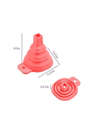 Mini Silikon Katlanır Huni Kırmızı Huni Diğer