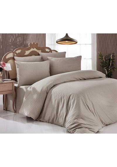 Komfort Home Tek Kişilik Çizgili Pamuk Saten Nevresim Takımı (390831876)