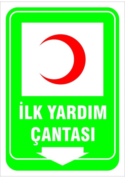 Ilk Yardım Noktası Sağ Yön Levhası Levha 70x100 Cm Galvaniz Saç 0,4 Mm