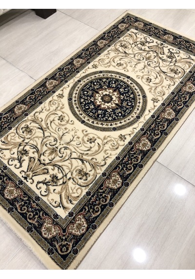 Saray Halı Klasik 11105 R 80X150 Krem Lacivert Küçük Ölçü Halı !