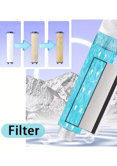 Filtreli 5 Fonksiyon Beyaz Çelik El Duşu Ve Lüks Örgülü Duş Hortumu Duş Seti Metalik Plastik Diğer