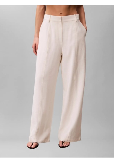 Calvin Klein Hvy Textured Shıne P, Yas, 4 Beyaz Kadın Pantolon