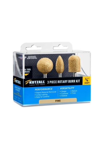 Kutzall 14fkıt01 İnce Diş Ahşap Törpü Seti 3 Parça Sap: 6.3mm
