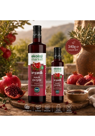 Organik Soğuk Sıkım Nar Ekşisi 340 Gr. 3'li Paket