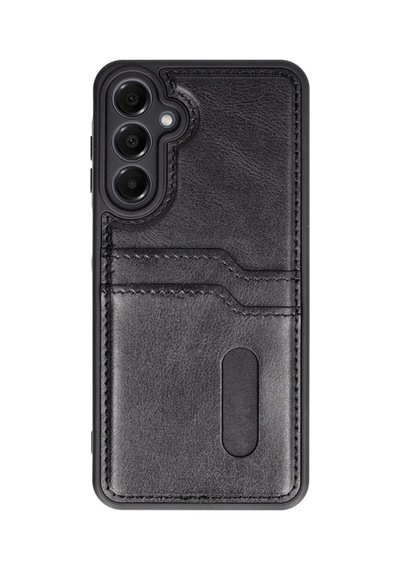 Samsung Galaxy Uyumlu A56 Kılıf Sara Kartvizitli Deri Kılıf - Siyah Bz8683140833497