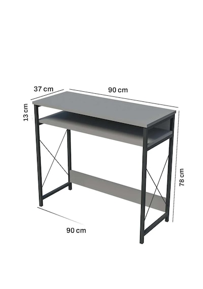 Reyo 90x37cm Metal Ayaklı Çalışma Masası Bilgisayar Masası Atlantik Çam