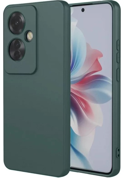 Newface Oppo Reno 11f Kılıf First Silikon - Koyu Yeşil Çok Renkli