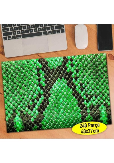 Yeşil Piton Deri Deseni 240 Parça Puzzle Yapboz-86327744