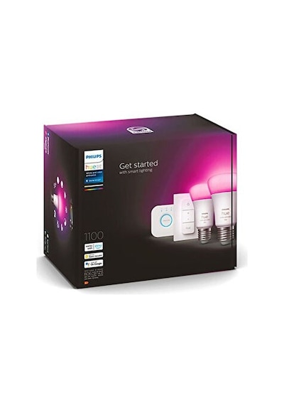 Philips Hue 9-75w Renkli Kumandalı E27 Bluetooth Özellikli 2'li Akıllı Başlangıç Seti Çok Renkli
