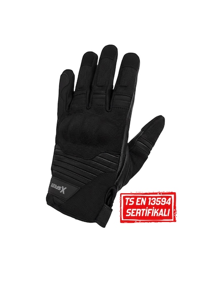 Xspeed Comfy En/ Tse 13594 Sertifikalı Yazlık Korumalı Motosiklet Eldiveni Siyah