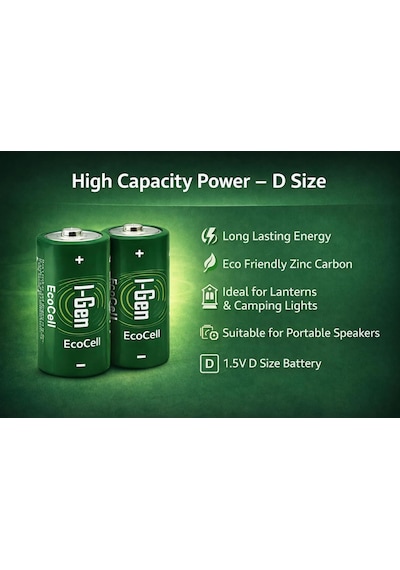 Batteries R20 Ecocell D Boy Pil 1.5v Büyük Boy Pil 10, 10'lu Paket