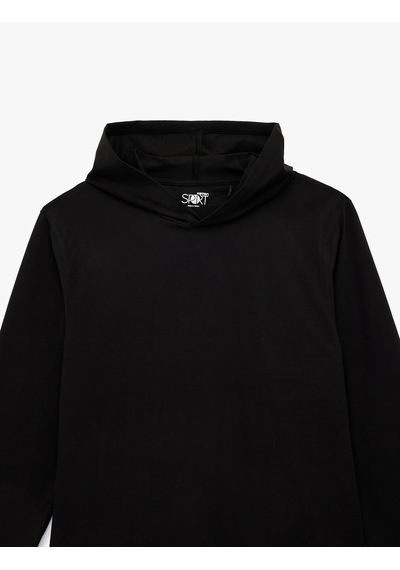 Koton Regular Fit Uzun Kollu Kapşonlu Spor Sweatshirt Siyah 6sam10034nk