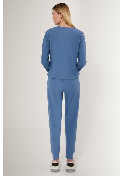 Pierre Cardin 8749 Embroidered Kadın Uzun Kol Pijama Takım 001